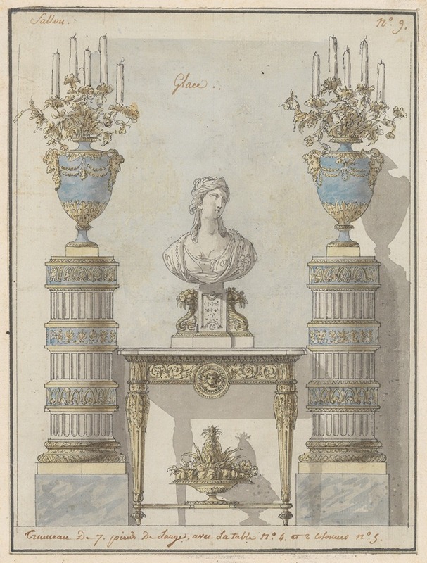 Wall Elevation for a Salon by Jean Démosthène Dugourc — digital art print download