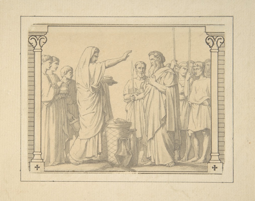 Melchizedek Presenting Abraham with Bread and Wine by Jean-Hippolyte Flandrin — digital art print download