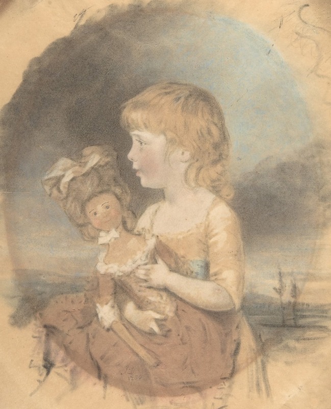 Child Holding a Doll by Джон Даунман, 1780 — digital art print download