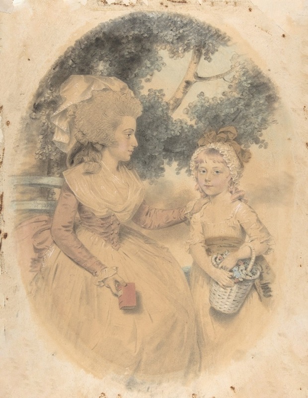 Mrs. Morgan and her Child by Джон Даунман, 1785 — digital art print download