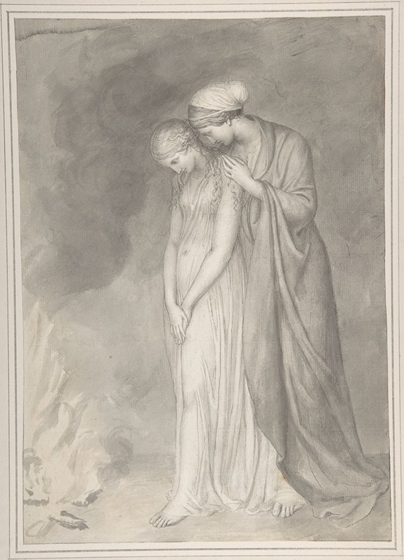 Study of Two Women Grieving by Джон Флаксмен — digital art print download