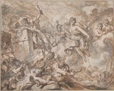 Juno Ordering Aeolus to Unleash the Winds by Louis Durameau, 1775 — digital art print download