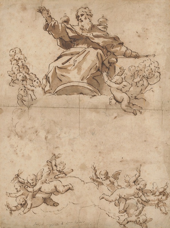 The Almighty with Angels by Luca Giordano — digital art print download