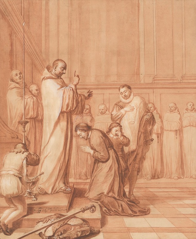 Jean de La Barrière blessing a cardinal — Matthieu Elias