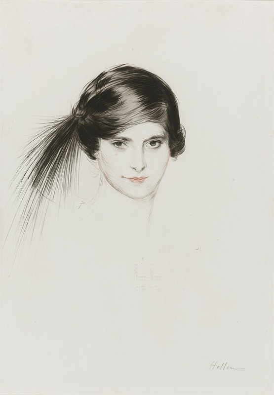 Head of Helena Rubinstein With Egret Feathers — Paul César Helleu