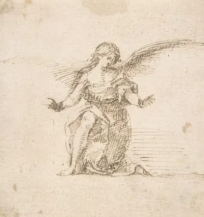 Kneeling Angel With Hands Outstretched by Pedro Duque y Cornejo, 1700–1750 — digital art print download