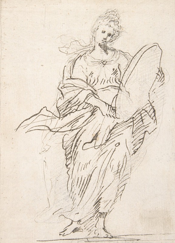 Standing Female Figure with Large Medallion — Pedro Duque y Cornejo