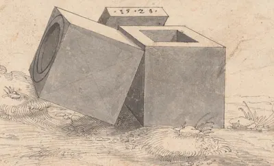 Perspectival Drawing with Three Cubes by Петер Флётнер, 1528 — digital art print download