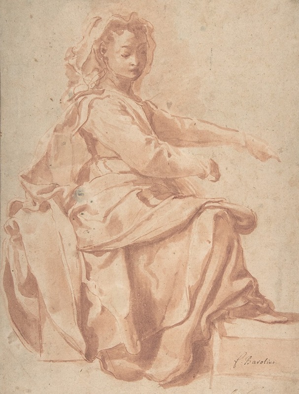 Seated Female Figure by Pietro Faccini, 1562–1602 — digital art print download