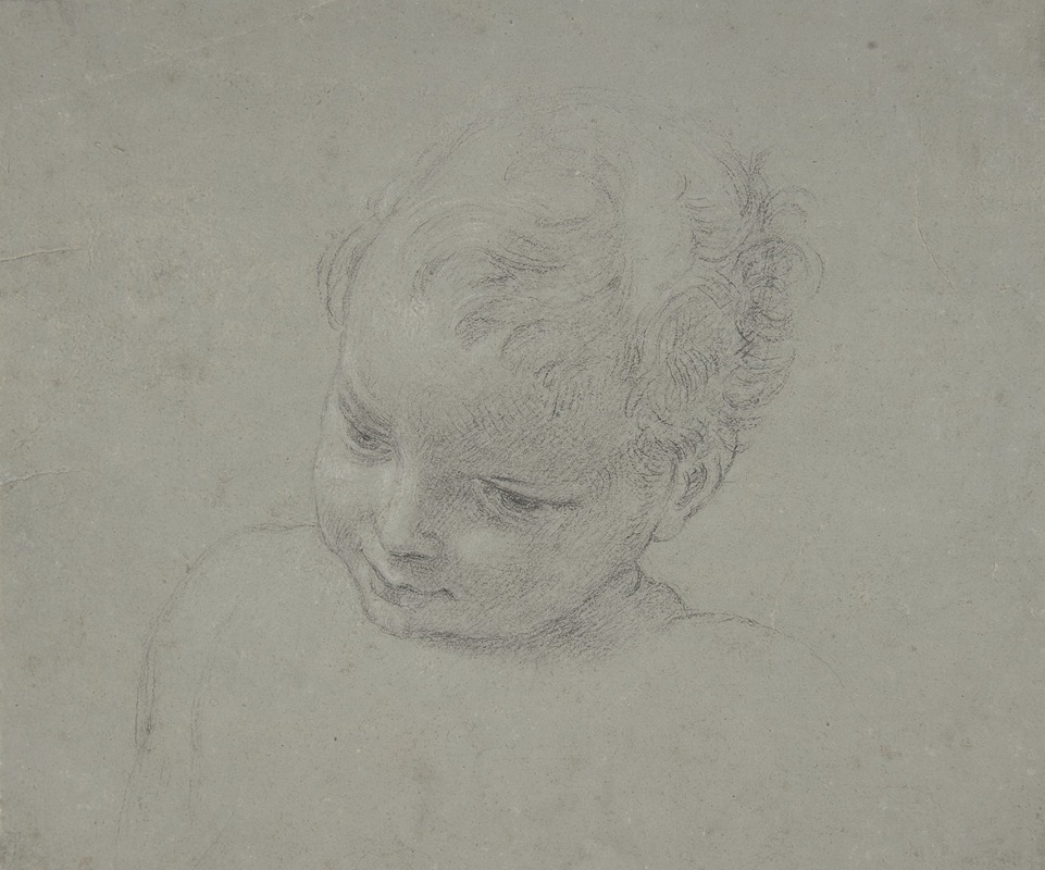 Bust-Length Study of a Child by Помпео Батони — digital art print download