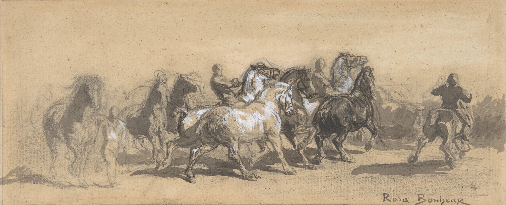 Study for 'The Horse Fair' by Роза Бонёр — digital art print download
