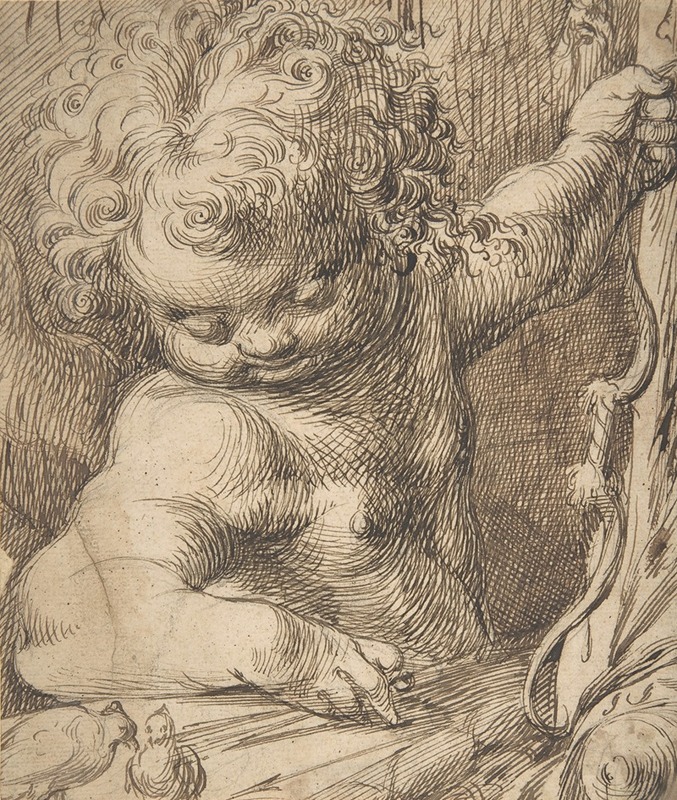 Cupid with Two Doves by Toussaint Dubreuil — digital art print download