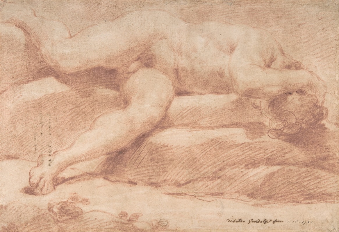 Reclining Male Nude — Убальдо Гандольфи