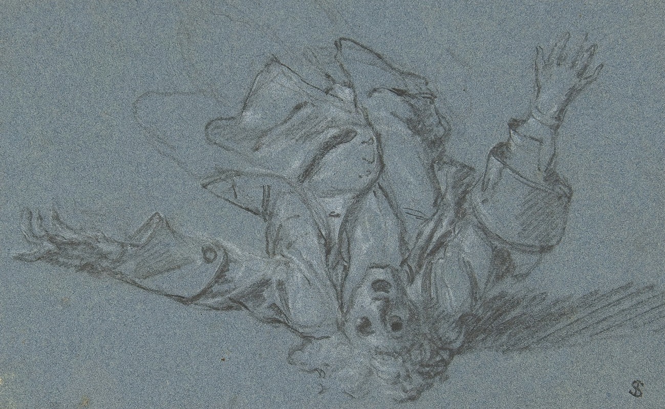 Study of a Fallen Soldier by Адам Франс ван дер Мюлен — digital art print download