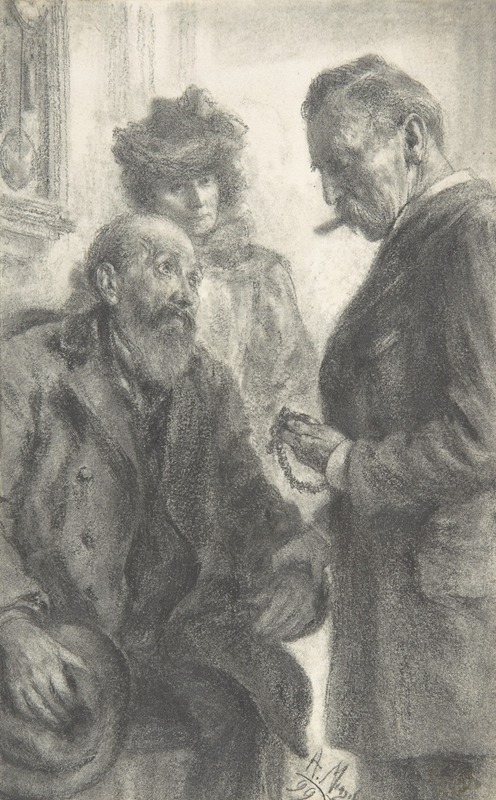 Doctor and Patient by Адольф фон Менцель, 1899 — digital art print download