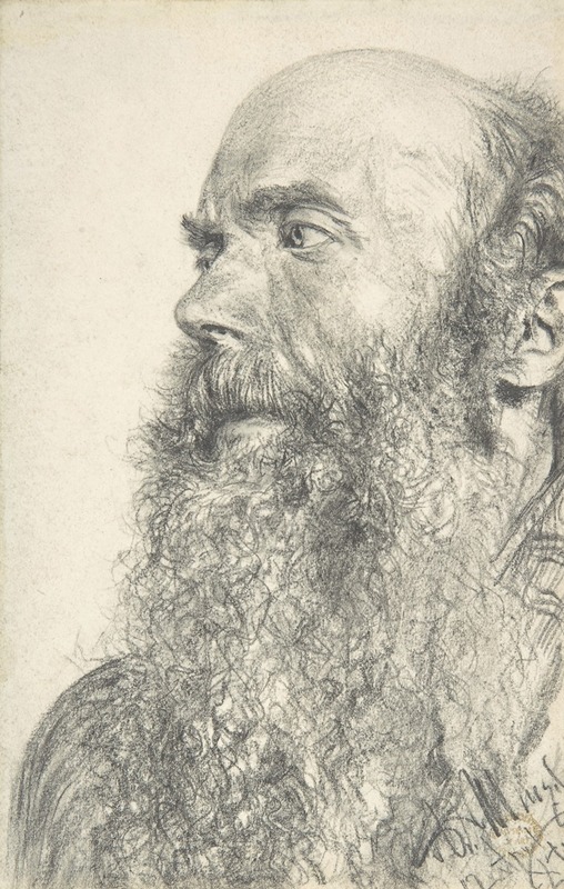 Head of a Bearded Man — Adolph von Menzel