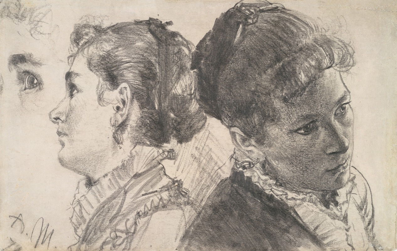 Studies of a Young Woman — Adolph von Menzel