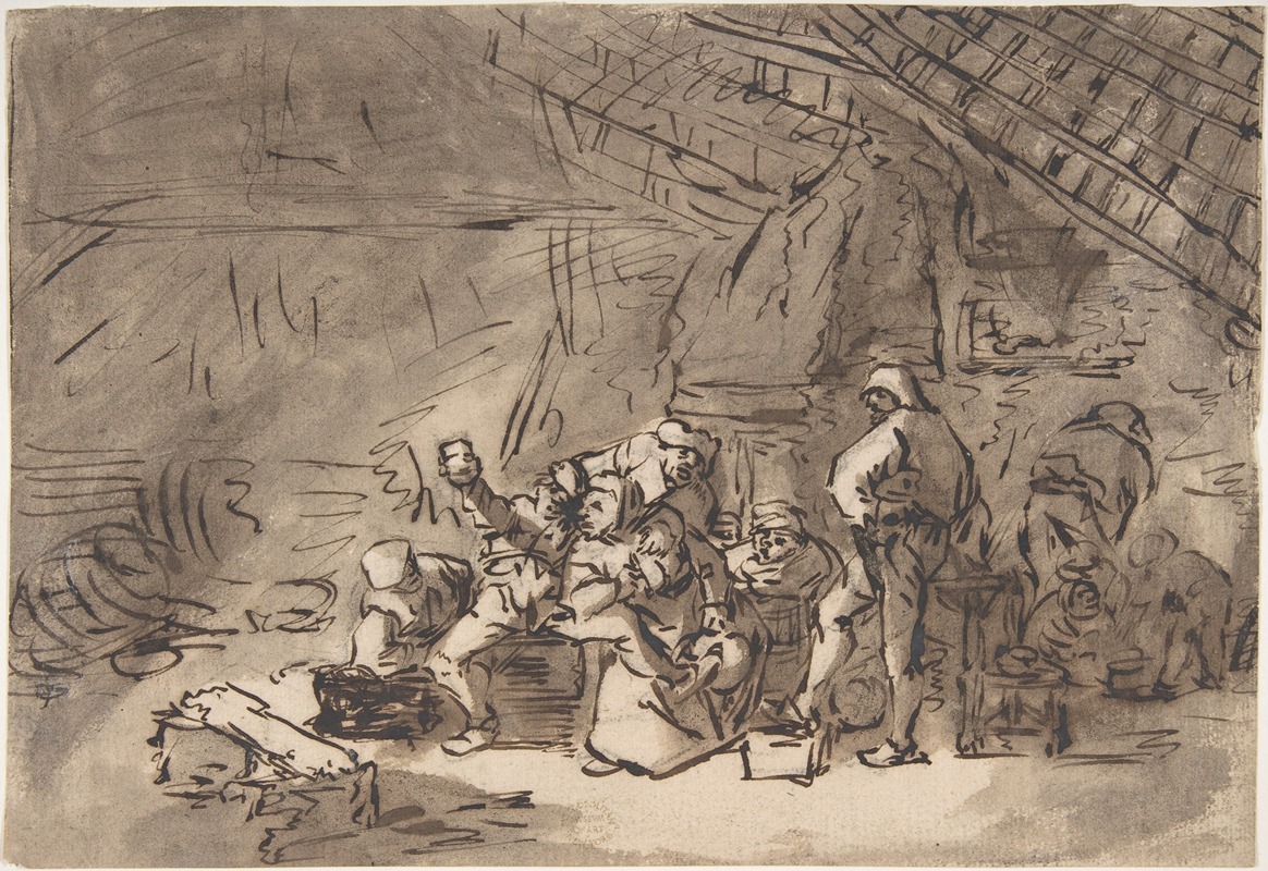 Scene in an Inn by Адриан ван Остаде — digital art print download