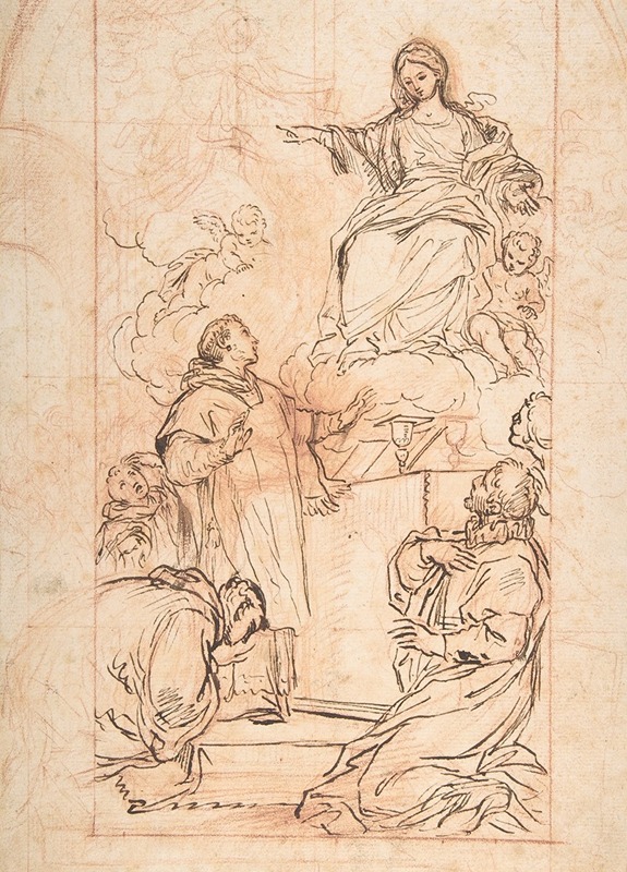The Virgin Appearing at Mass by Агустино Масуччи, 1692–1758 — digital art print download