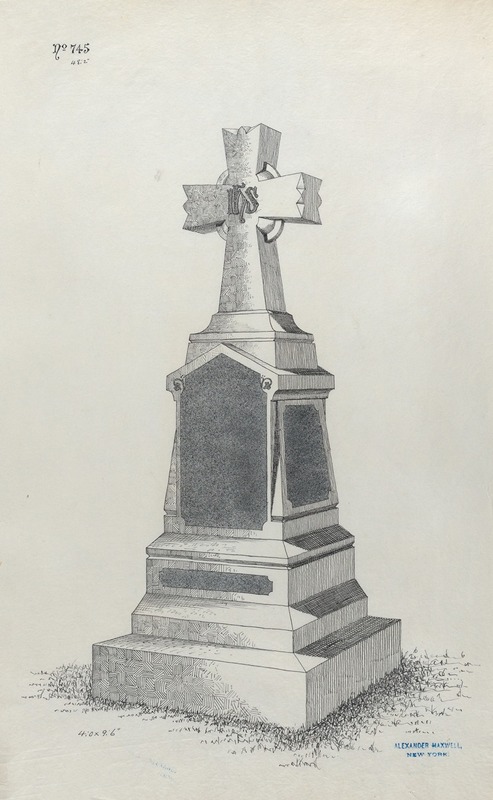 Grave Monument with Cross, No. 745 by Alexander Maxwell — digital art print download