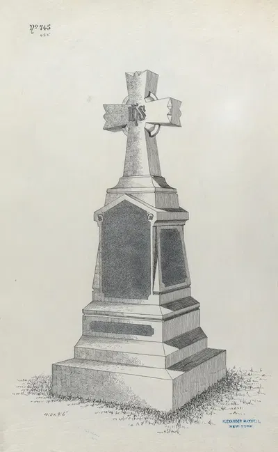 Grave Monument with Cross, No. 745 by Alexander Maxwell — digital art print download