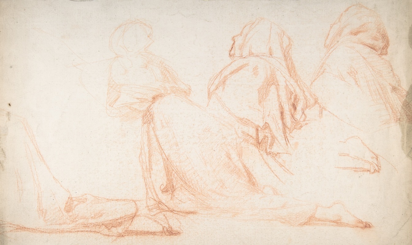 Four Figures Kneeling in Supplication by Alexandre Laemlein — digital art print download