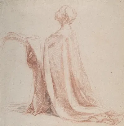 Kneeling Draped Figure by Alexandre Laemlein — digital art print download