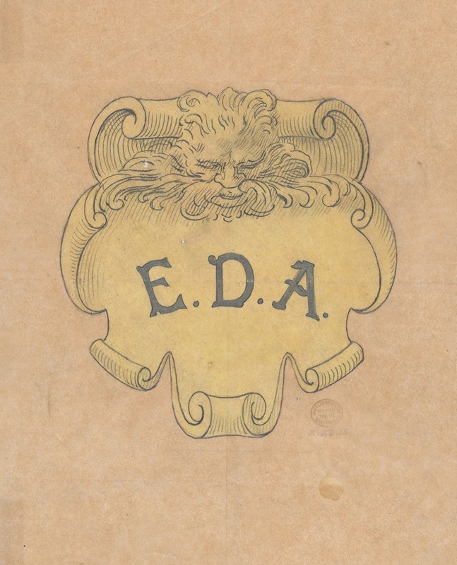 Study for a bronze name plate for Edward D. Adams by Альфонс Легро — digital art print download