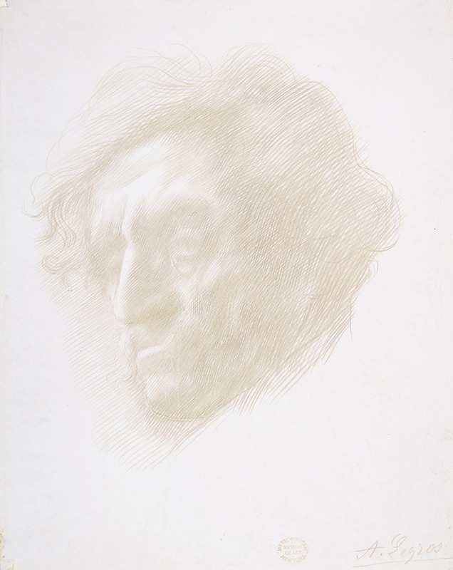 Head of a Man by Альфонс Легро, 1837–1911 — digital art print download