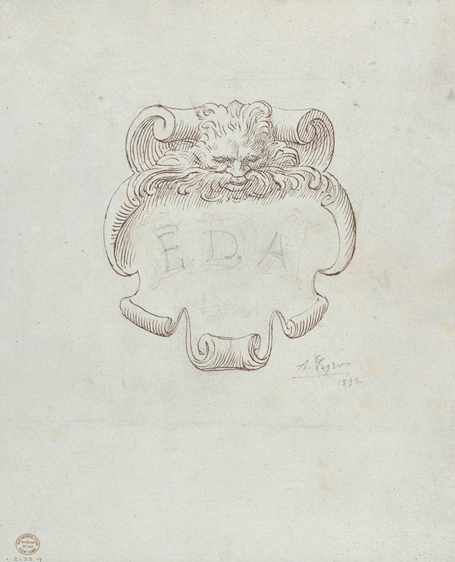 Sketch for a Nameplate for Edward D. Adams — Alphonse Legros