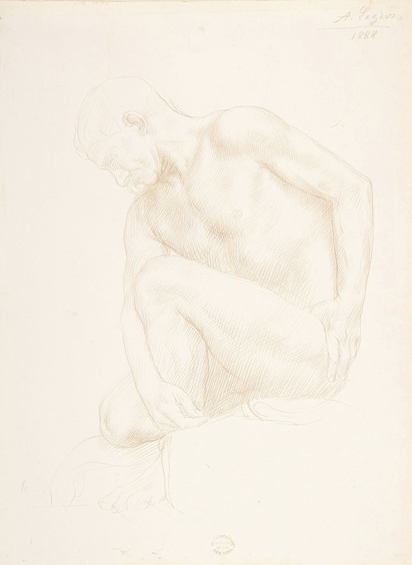 Study of a Figure by Альфонс Легро, 1888 — digital art print download