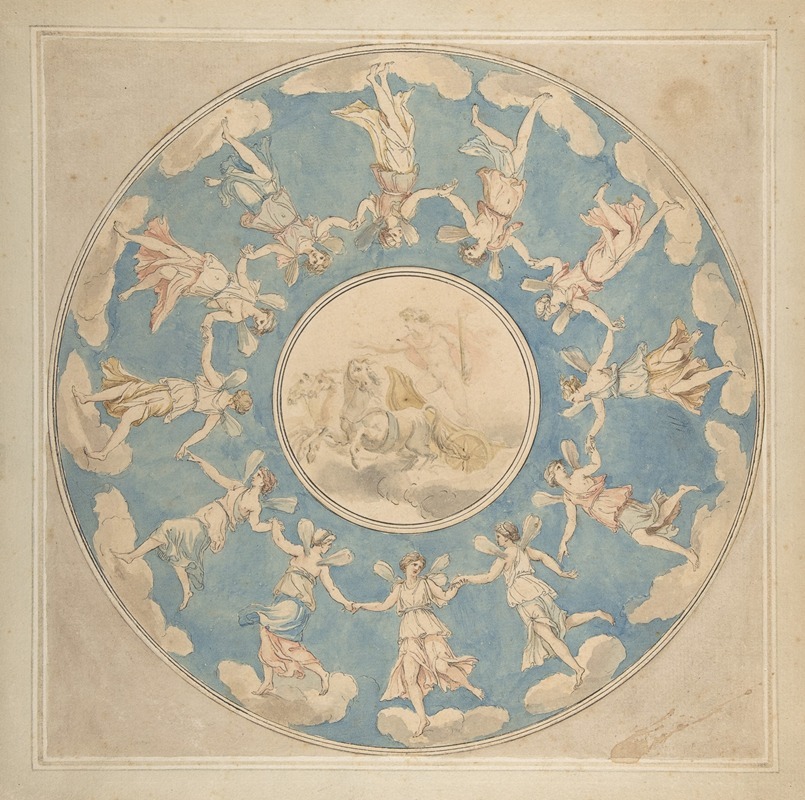 Design for Ceiling; Apollo and the Hours by Angelica Kauffmann, 1760–1807 — digital art print download