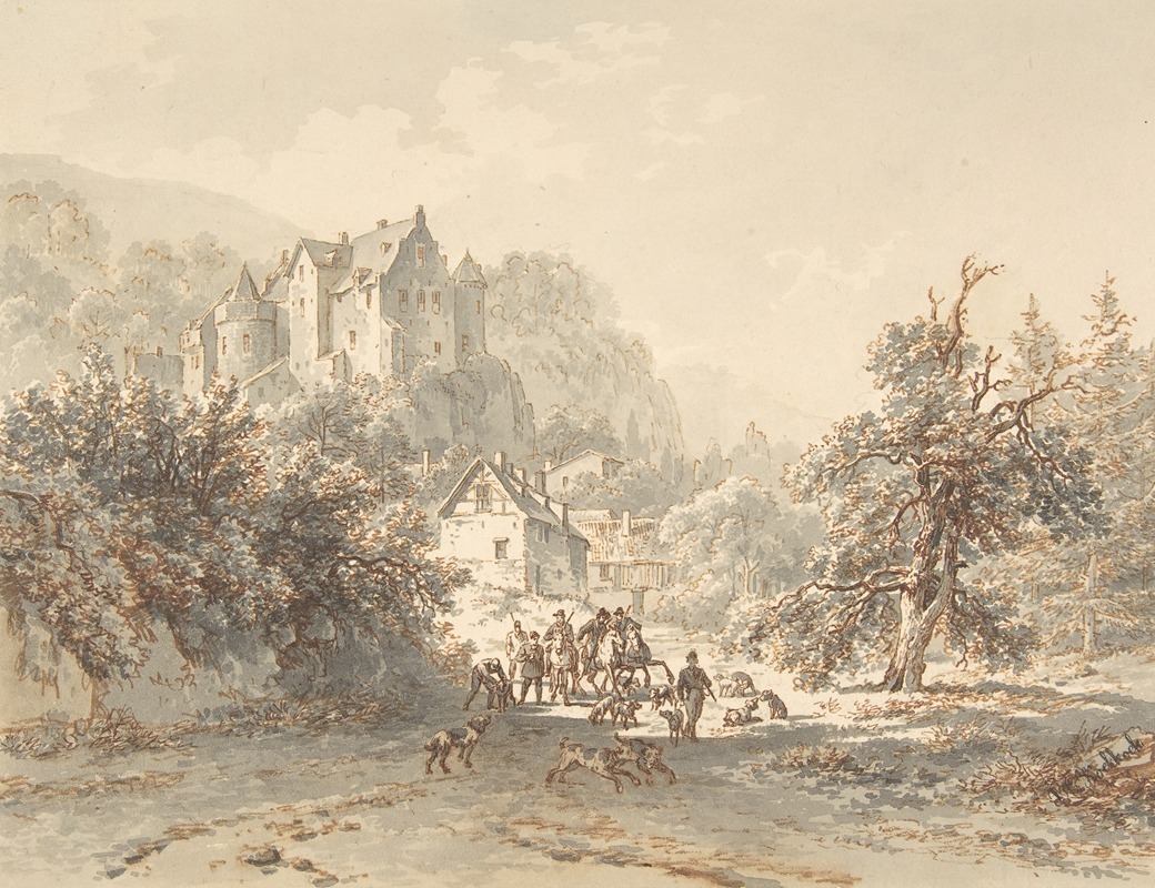 Landscape with a Hunting Party by Баренд Корнелис Кёккёк — digital art print download