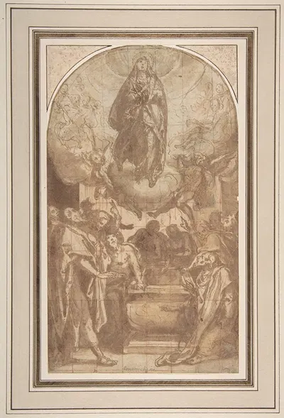 The Assumption of the Virgin by Cesare Nebbia, 1536–1614 — digital art print download