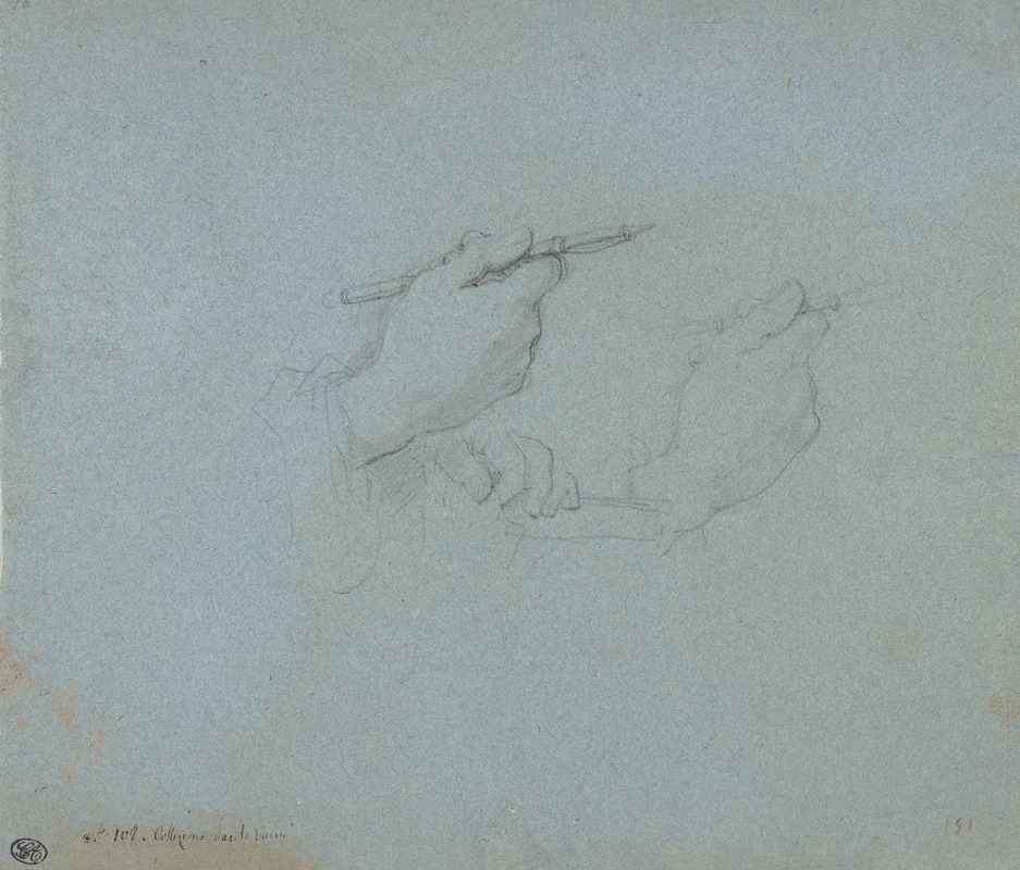 Study of Hands by Шарль-Жозеф Натоир — digital art print download