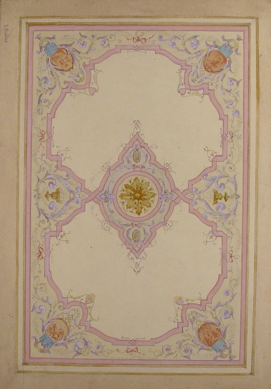 Design for Ceiling Decorated with Lavender Arabesques by Шарль Момблон — digital art print download