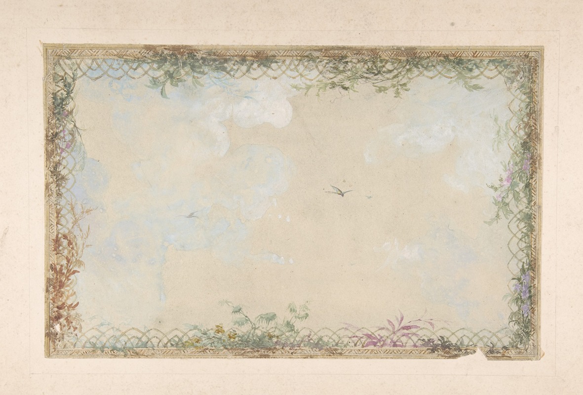 Designs for Ceilings with Clouds and Birds by Шарль Момблон — digital art print download