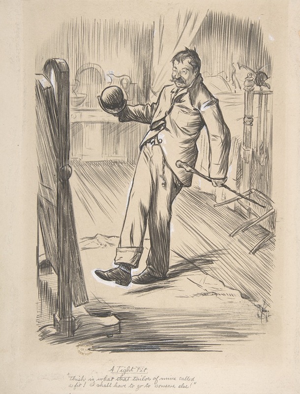 A Tight Fit by Чарльз Самуэль Кин, 1872 — digital art print download