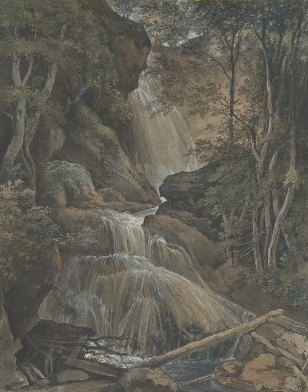 A Waterfall in a Forest at Langhennersdorf — Кристоф Нате