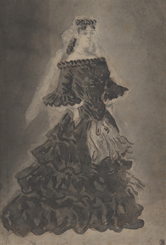 A Lady with a Veil by Constantin Guys — digital art print download