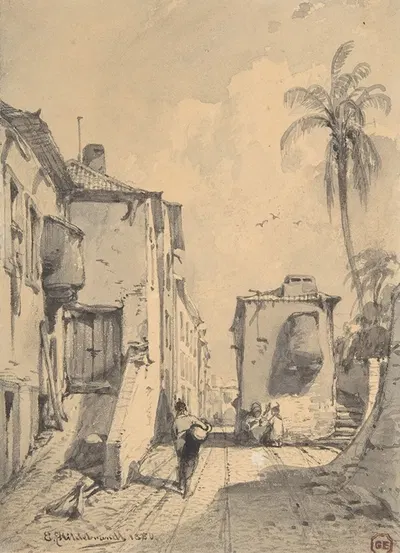 Oriental Street Scene by Эдуард Хильдебрандт, 1850 — digital art print download