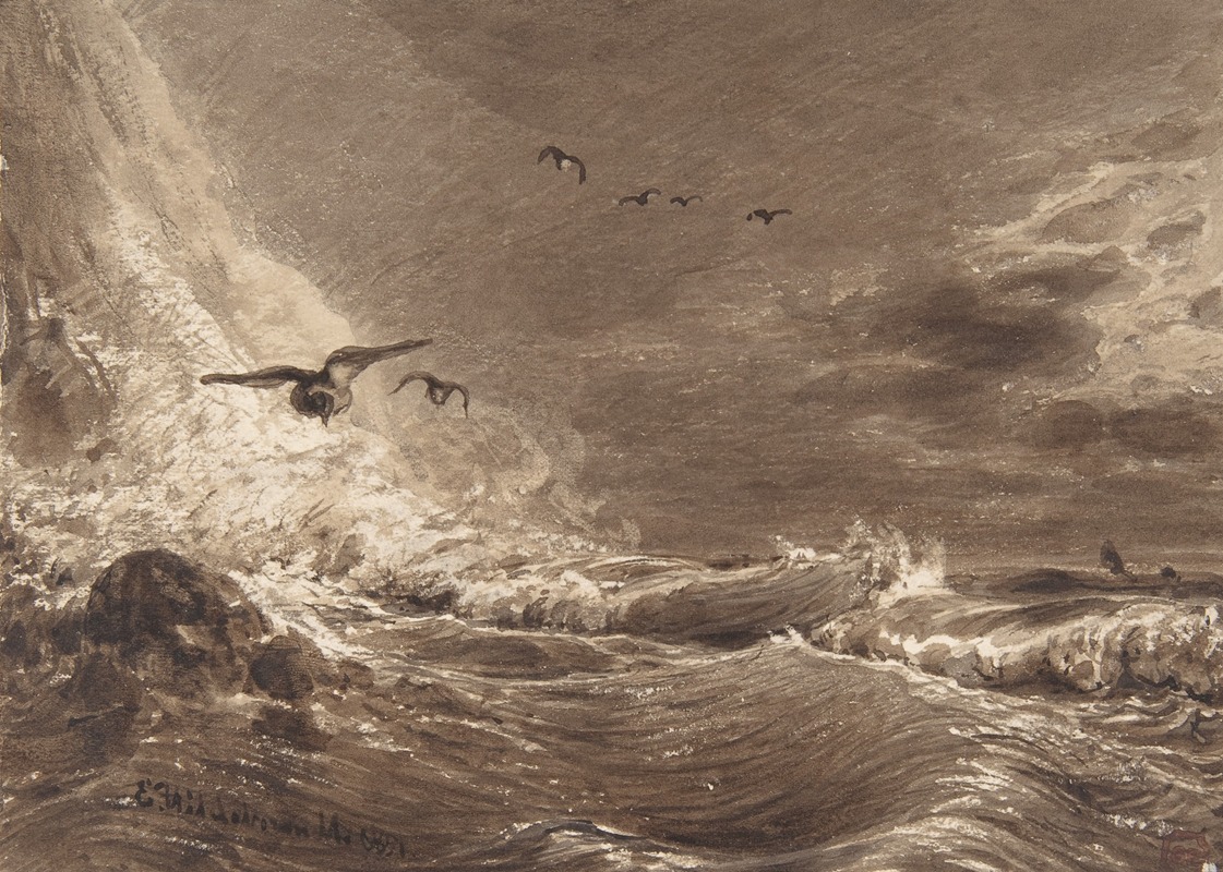 Stormy Sea by Эдуард Хильдебрандт, 1851 — digital art print download