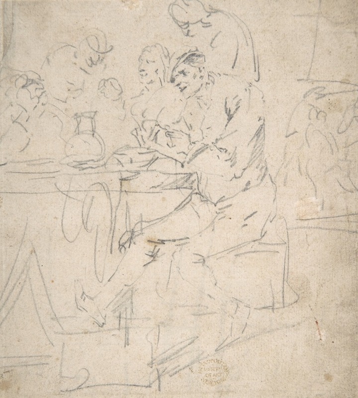 Peasants in a Tavern by Эгберт Ван Хемскерck — digital art print download