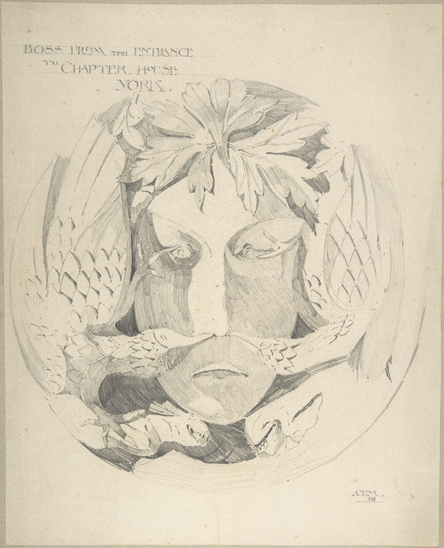 Boss from Chapter House, York by Eleanor Mercer, 1886 — digital art print download