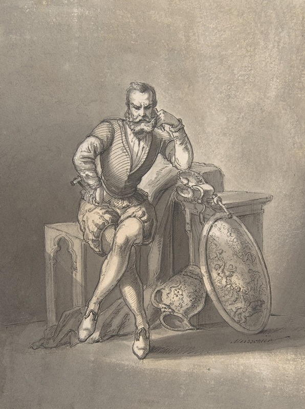 Portrait of a Silversmith, Seated — Ernest Meissonier