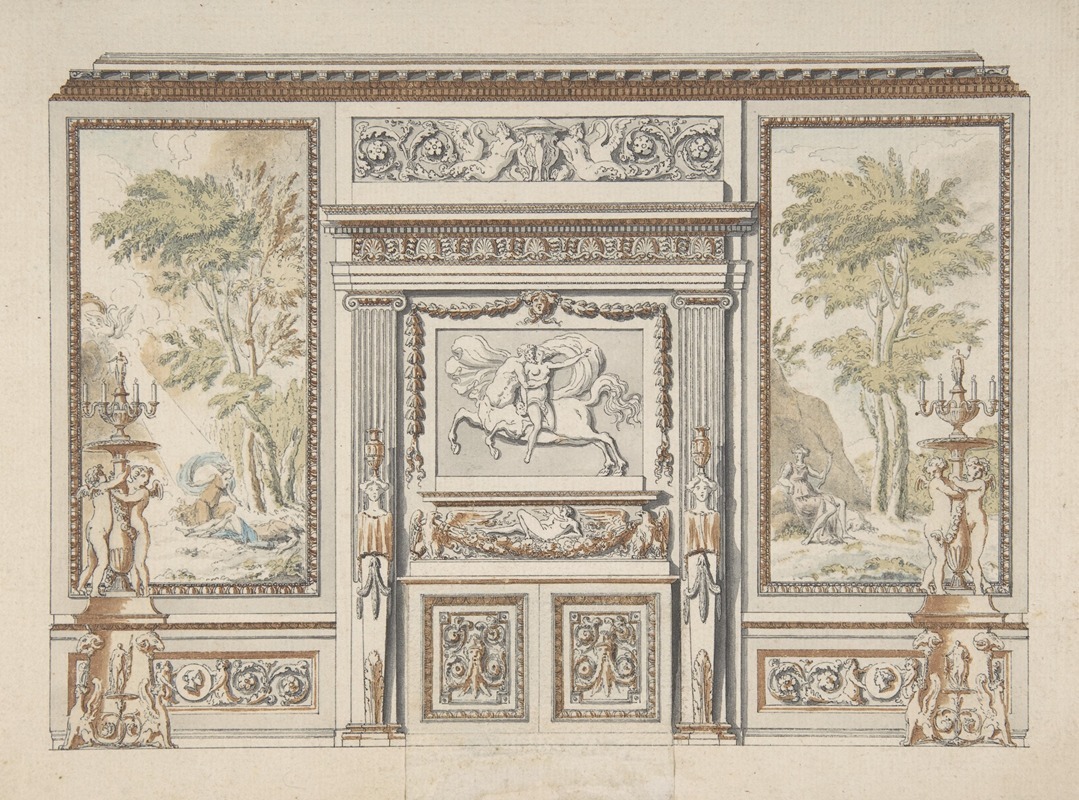 Design for a Wall Elevation by Etienne de Lavallée-Poussin — digital art print download