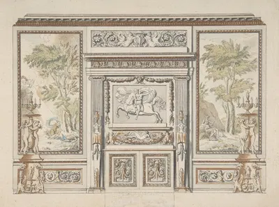 Design for a Wall Elevation by Etienne de Lavallée-Poussin — digital art print download