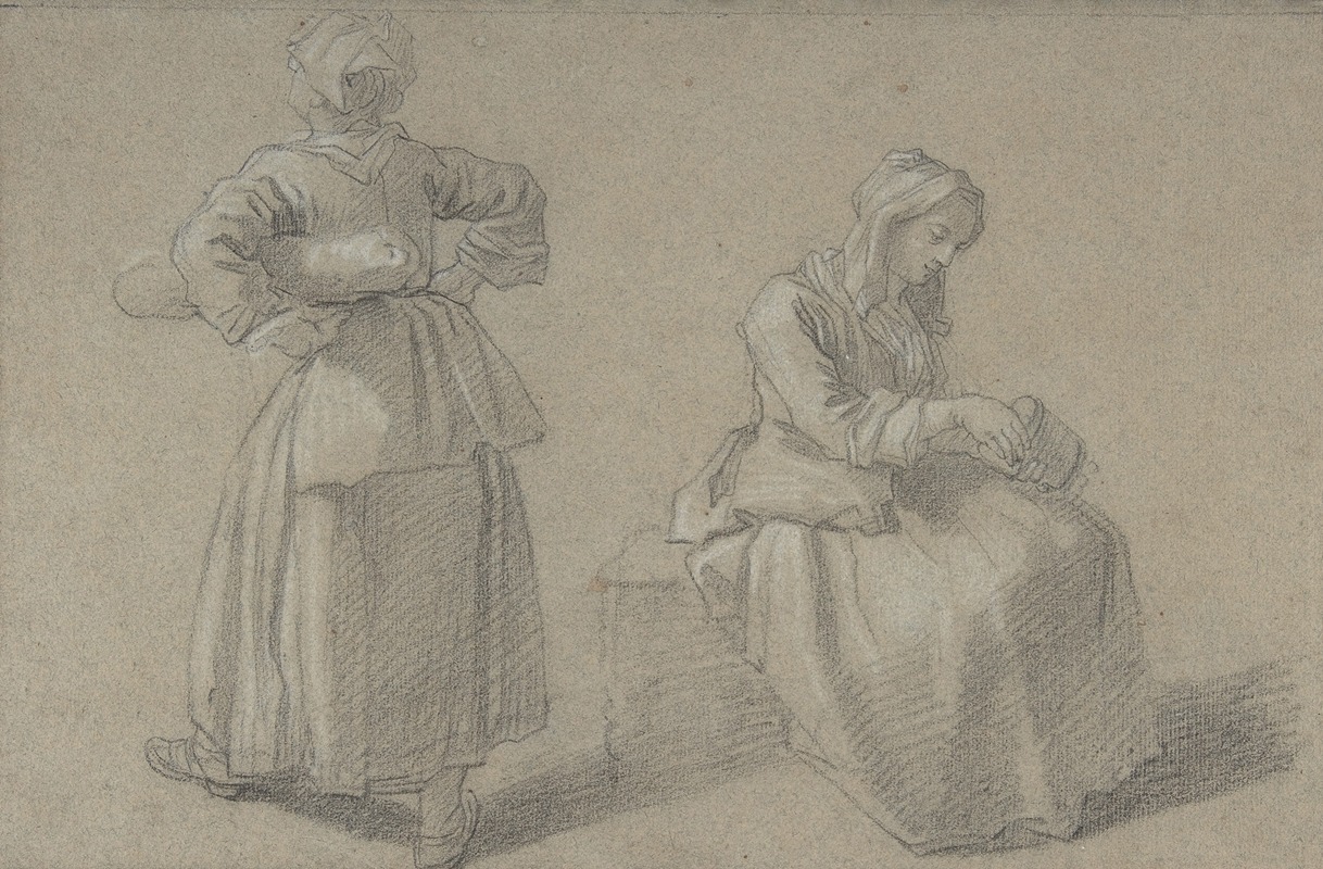 Study of Two Women by Этьен Жеора — digital art print download