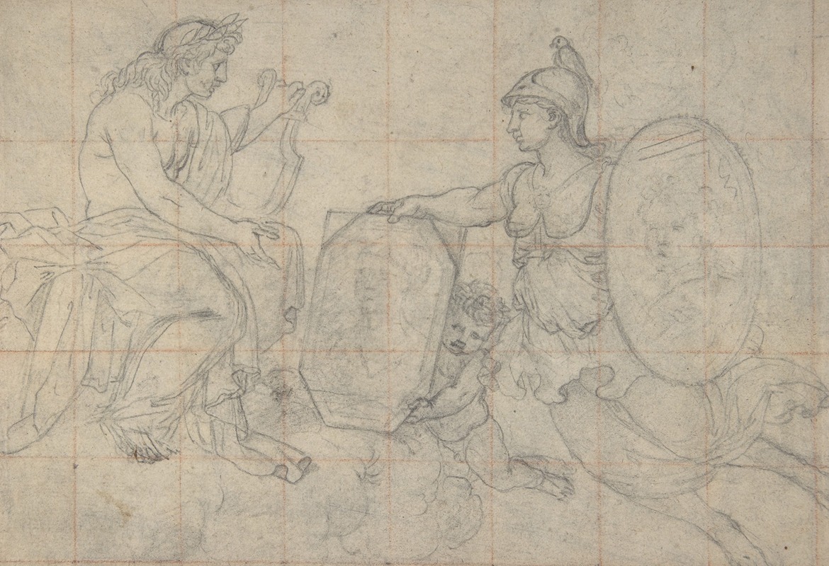 Minerva Presenting Two Portraits to Apollo by Eustache Le Sueur — digital art print download