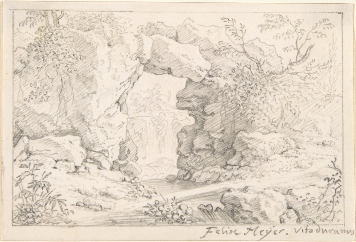 Landscape with a Natural Arch and a Waterfall — Felix Meyer
